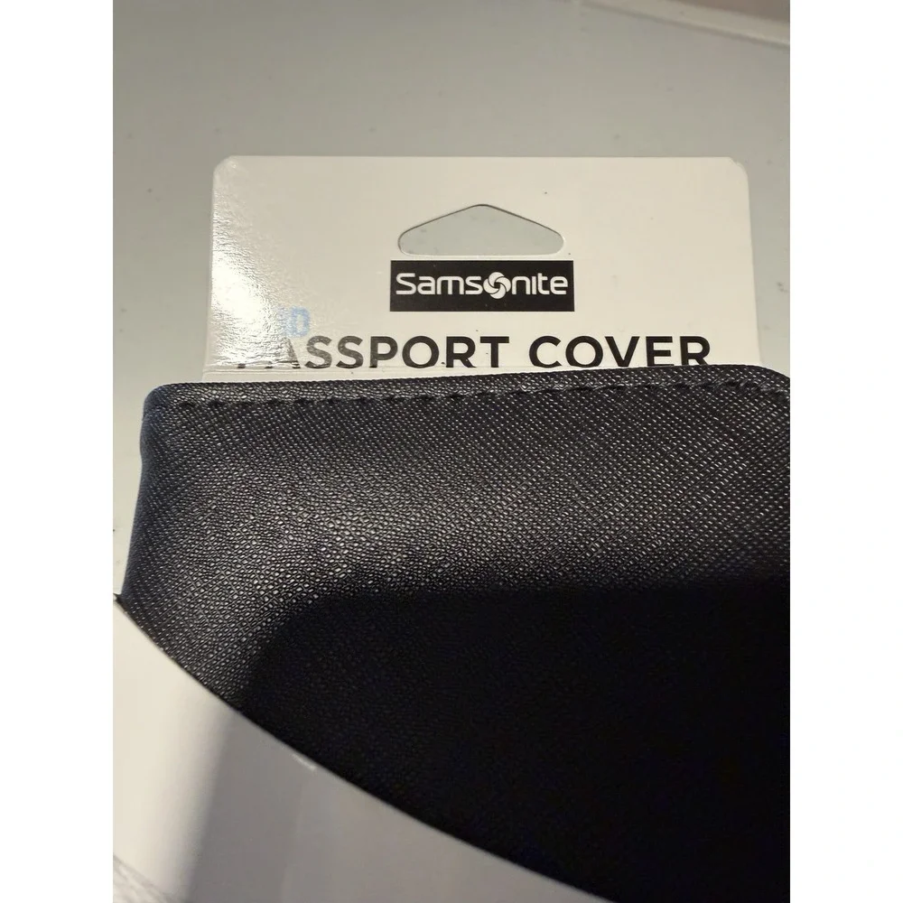 Samsonite Black RFID Passport Wallet Cover Travel Credit Cards